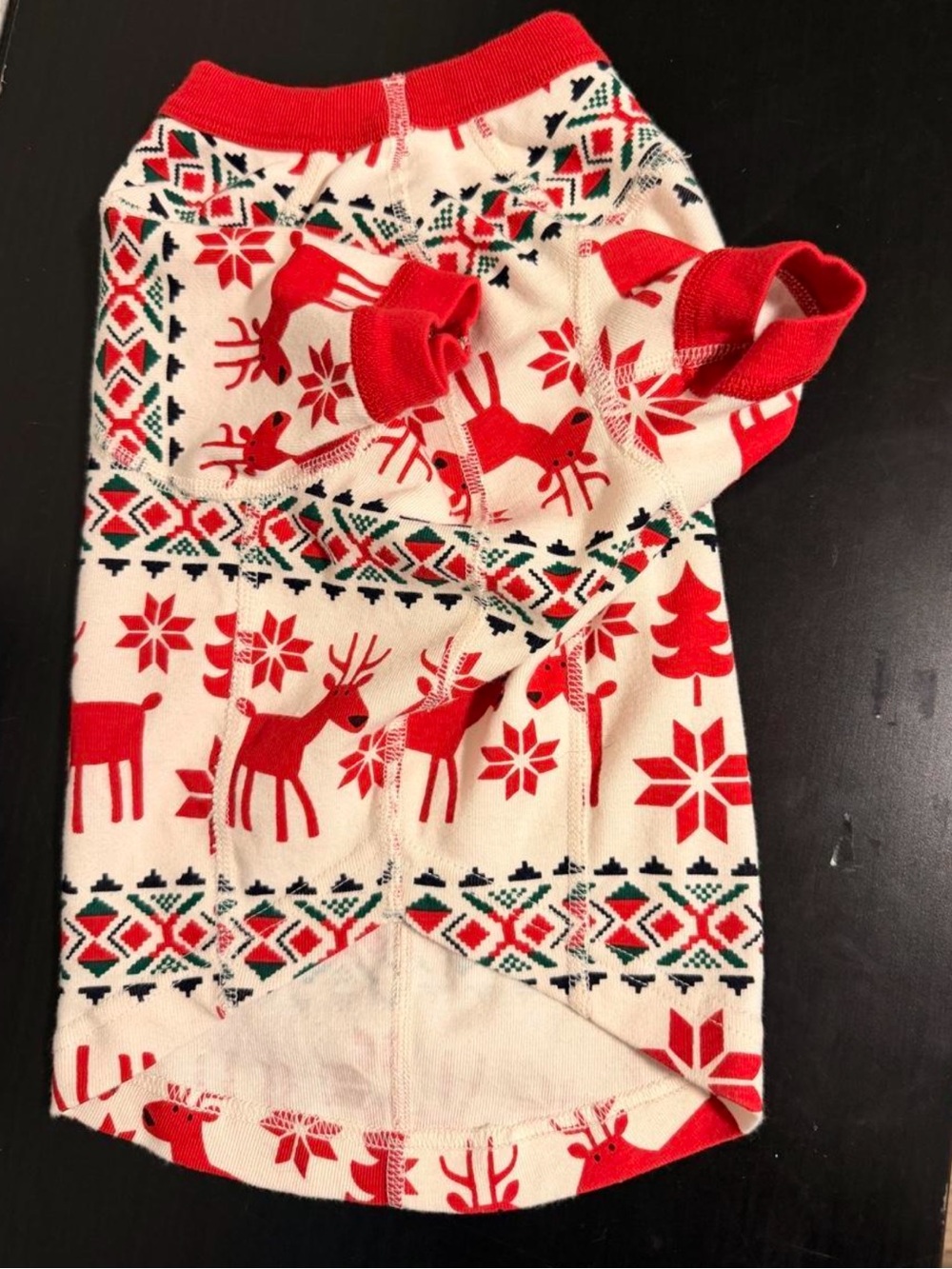 Hanna Andersson Red and White Reindeer Dog Pajamas